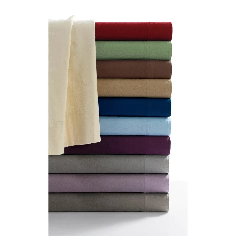 Jersey - Knit Sheets for a Comfortable and Casual Bed170-GSM Cozy Flannel Solid Extra Deep Pocket Bed Sheet Set