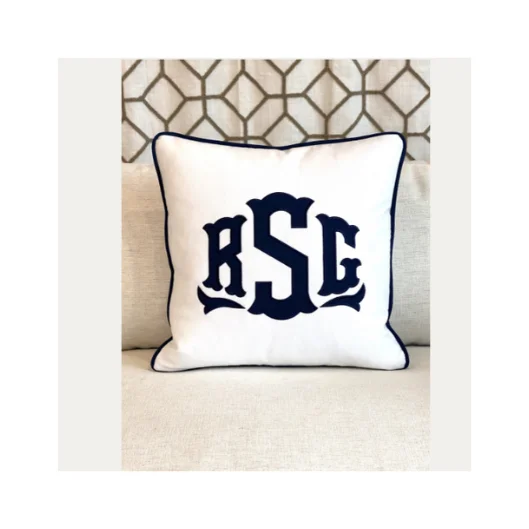 Plush Pillows for a Cozy BedAPPLIQUE MONOGRAM SQUARE PILLOW