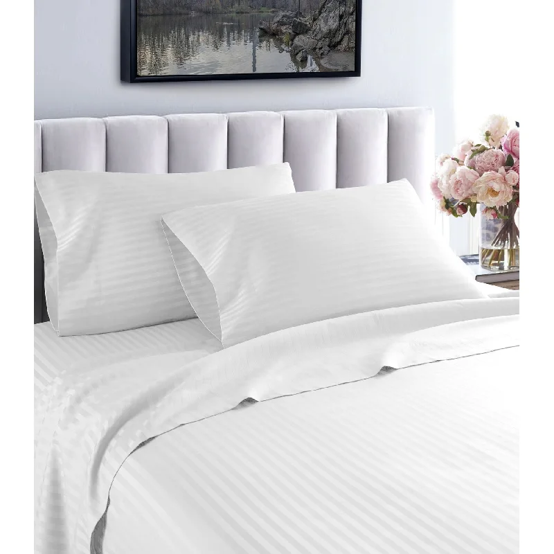 King - Size Sheet Sets with a Decorative Pillow SetPorch & Den Jericho Stripe 600TC Egyptian Cotton Bed Sheet Set