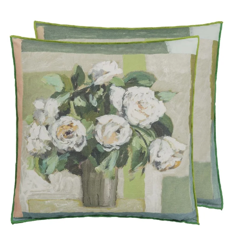 Decorative Pillows for Living Room MakeoverCeladon Vase Celadon Cotton Throw Pillow by Designers Guild