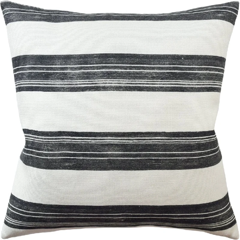 Down Alternative Pillows for Ethical ChoicesAskew Ivory and Onyx Decorative Pillow