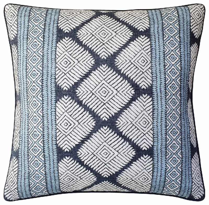 Down Alternative Pillows for Ethical ChoicesAustin Black and Mineral Blue Decorative Pillow by Ryan Studio