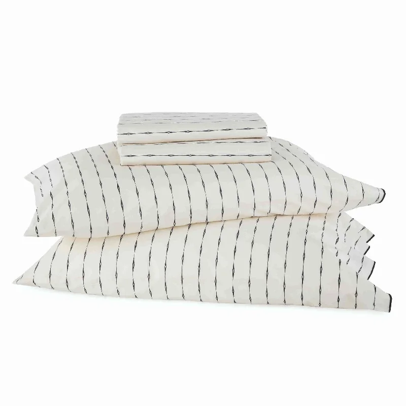 Quilted Cotton Sheets for a Warm and Inviting BedVintage Stripe 200 Thread Count White Sheet Set from Novogratz by Utica