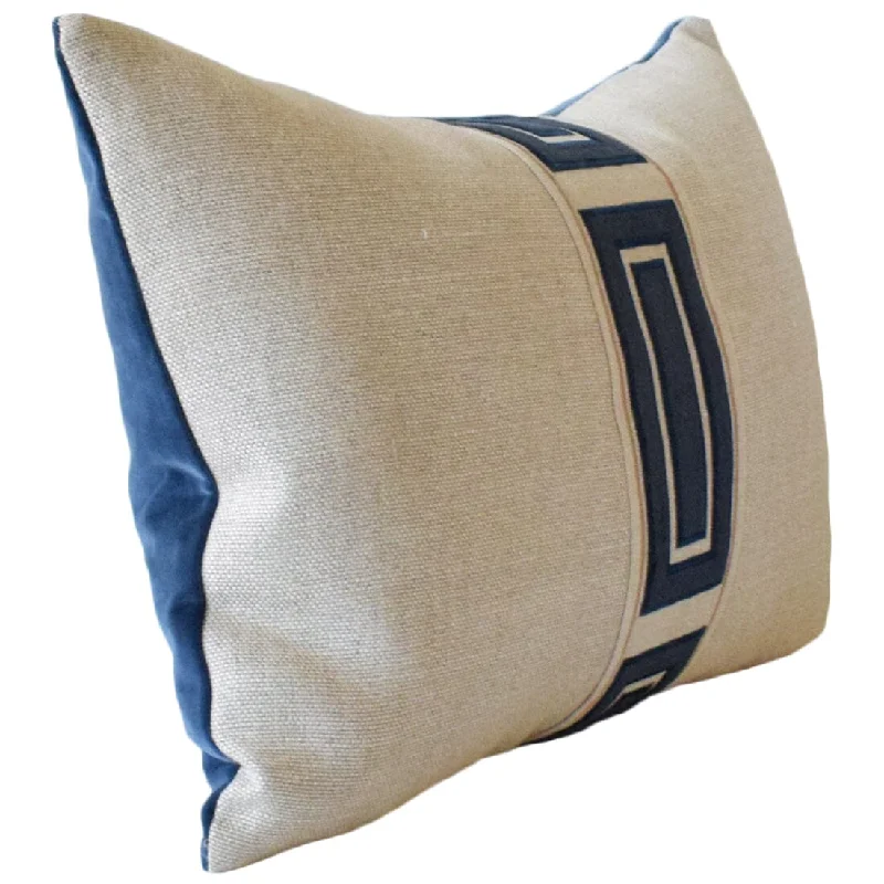 Down Alternative Pillows for Ethical ChoicesGiorgio Linen Ingot Tape Indigo Decorative Pillow Ryan Studio