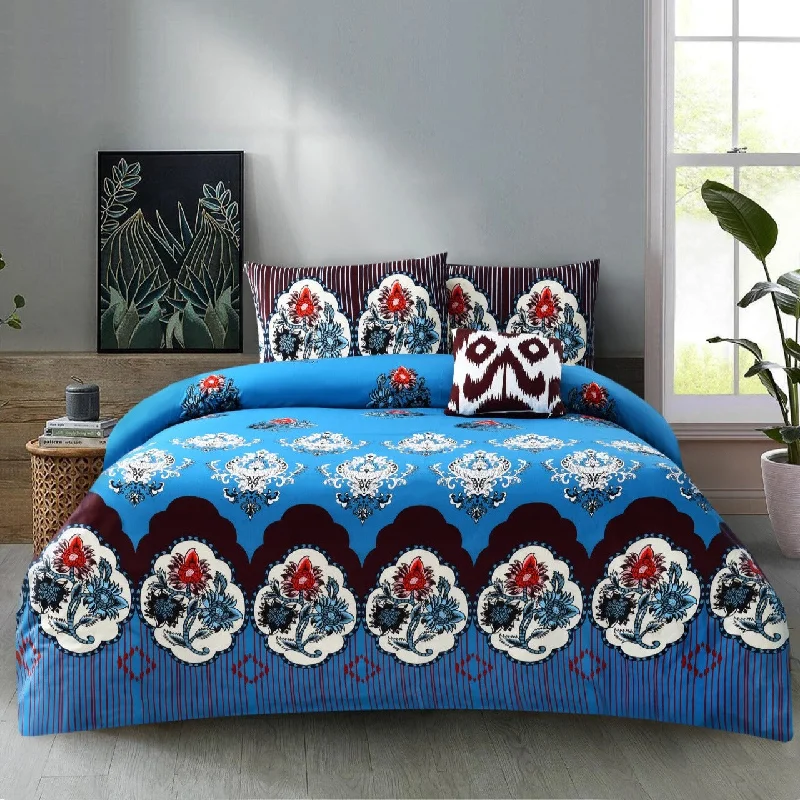 Queen - Size Sheet Sets with a European Pillowcase Set4 PCs Digital Printed Bed Sheet-ADPB-10