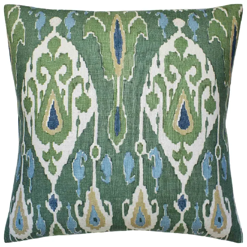 Down Alternative Pillows for Ethical ChoicesIkat Bokhara Emerald Decorative Pillow Ryan Studio