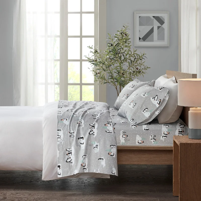 King - Size Sheet Sets with a Decorative Pillow SetTrue North by Sleep Philosophy Cozy Cotton Flannel Printed Sheet Set