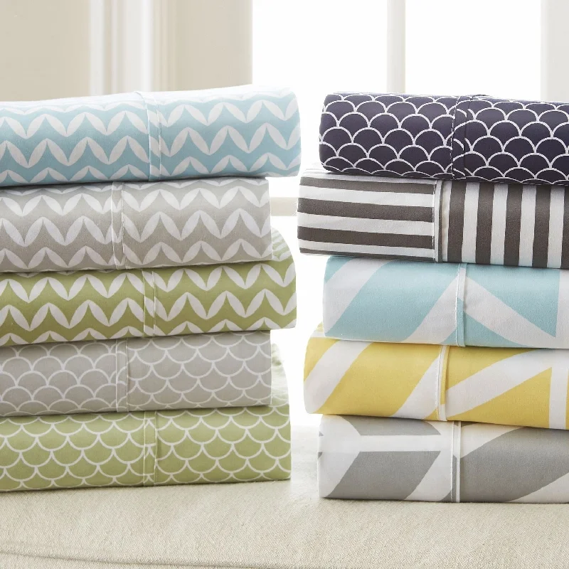 Rayon - Cotton Sheets for a Breathable and Soft BlendBecky Cameron Ultra Soft Printed 4 Piece Deep Pocket Bed Sheet Set