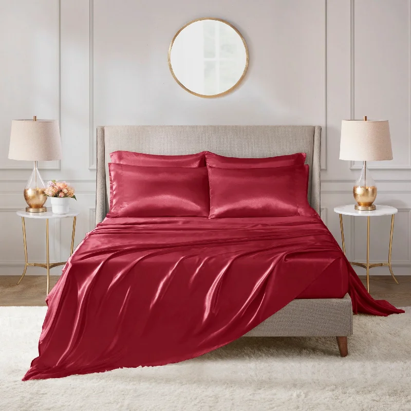 Organic Flannel Sheets for a Natural and Warm SleepMadison Park Essentials Satin Luxury 6 PC Sheet Set