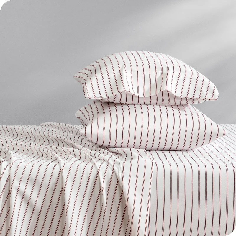 Ticking Stripe - White/Burgundy