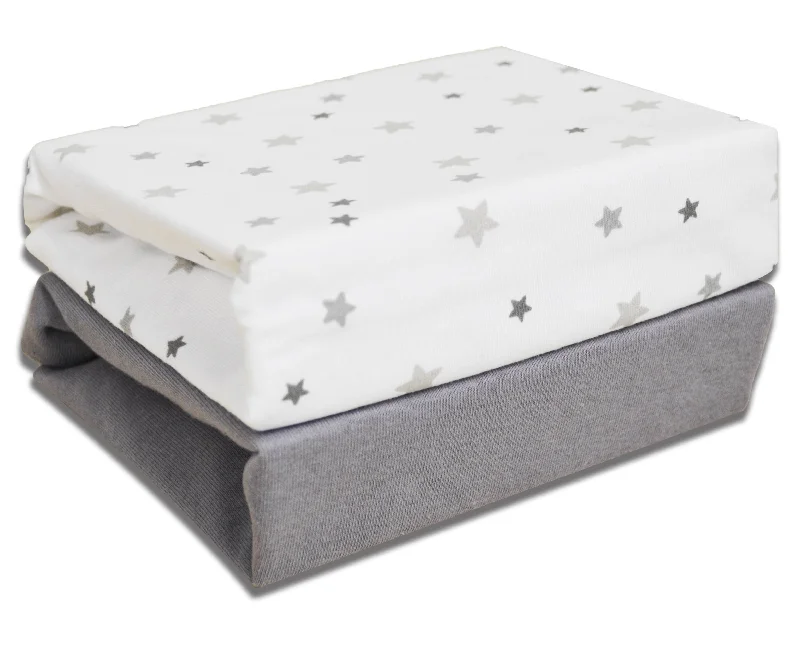 Linen - Cotton Blend Sheets for a Natural and Versatile OptionMagical stars grey crib fitted sheets 40x94cm