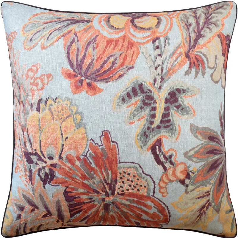 Cooling Pillows for Hot SleepersFloral Gala Blue & Cinnamon Pillow by Ryan Studio