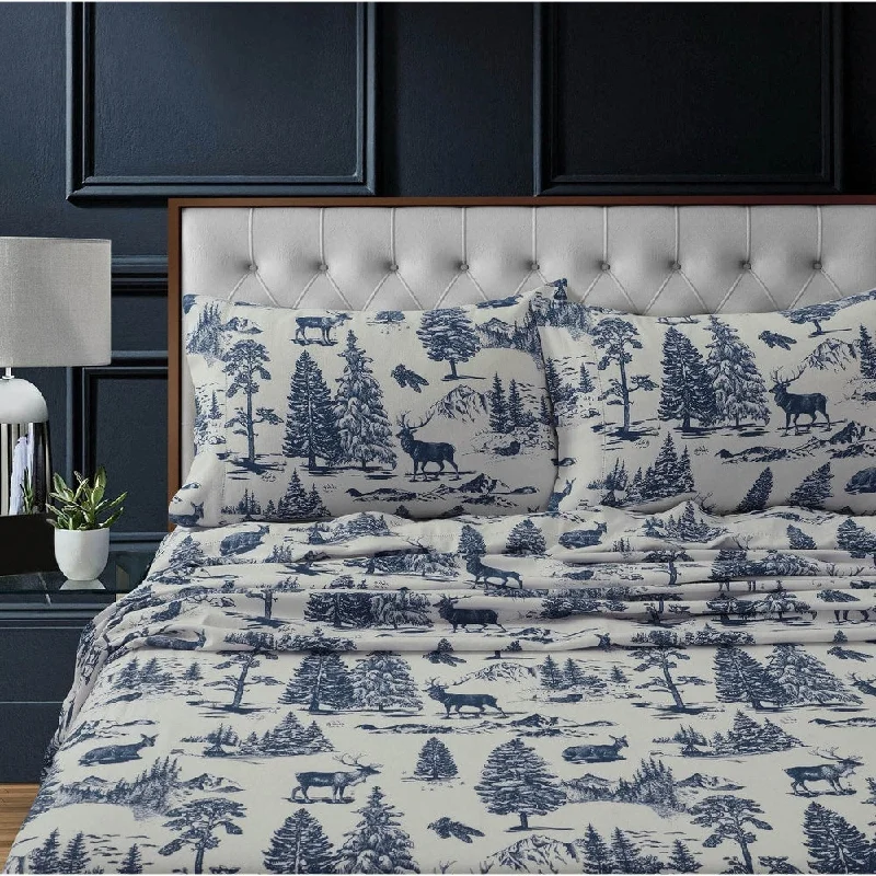 deer toile navy