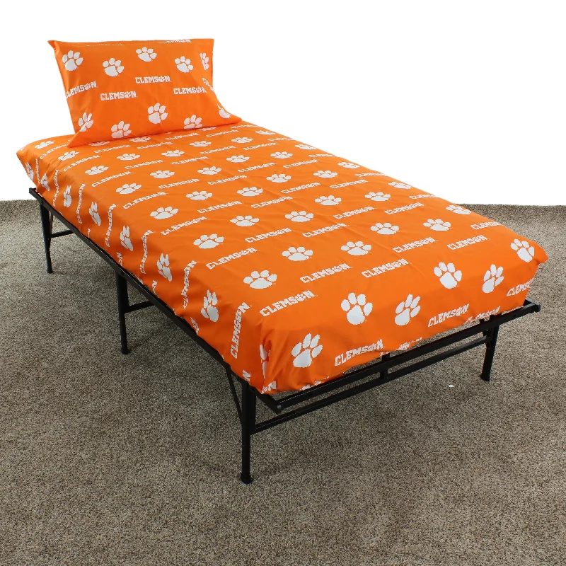 Flat Sheets with a High - Quality Finish for a Luxurious LookClemson Tigers Sheet Set Choose From Sizes and Colors