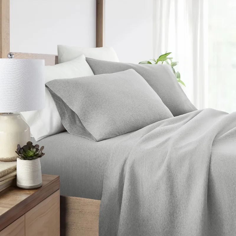 King - Size Sheet Sets with a Decorative Pillow SetUltra Soft 4 Piece Cotton Jersey Knit Sheet Set