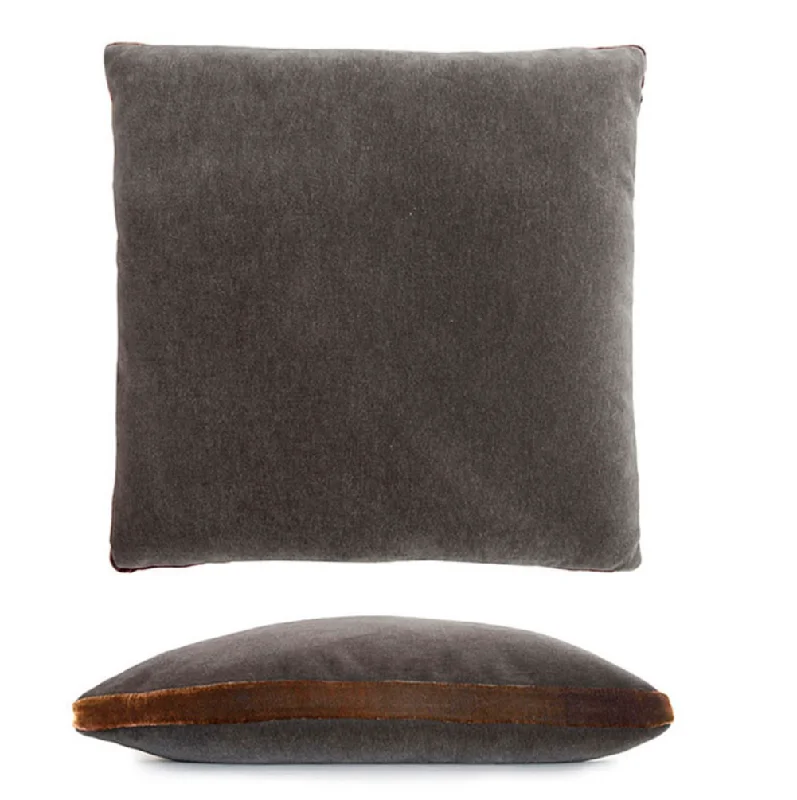 Back Support Pillows for Office ChairsMohair Pillow with Velvet Tuxedo Stripe Gray Copper