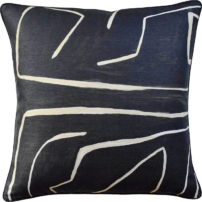 Cotton Pillows for Natural ComfortGraffito Onyx and Beige Pillow