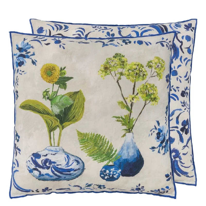 Feather Pillows for a Luxurious SleepKawana Linen Cobalt Throw Pillow by Designers Guild