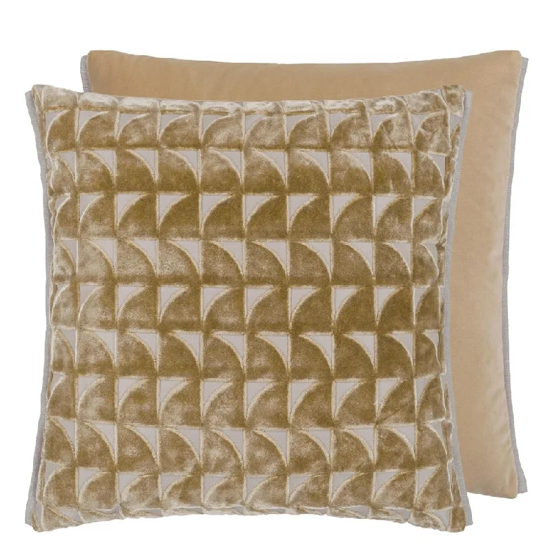 Down Alternative Pillows for Ethical ChoicesMarquise Hemp Velvet Throw Pillow by Designers Guild