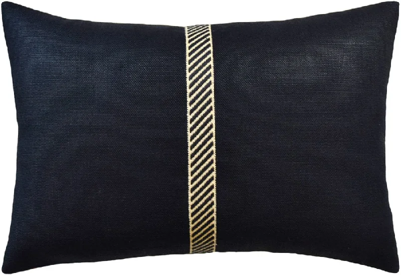 Down Alternative Pillows for Ethical ChoicesCabana Tape Sand & Shade Lumbar Pillow by Ryan Studio