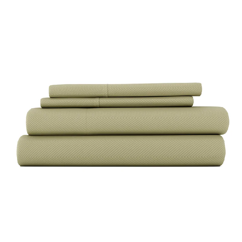 Flat Sheets with a High - Quality Finish for a Luxurious LookChevron Embossed 4-Piece Sheet Set