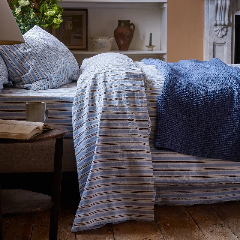 Flat Sheets with a High - Quality Finish for a Luxurious LookBluebell Somerley Stripe Linen Blend Flat Sheet