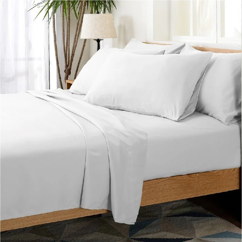 Polyester - Cotton Blend Sheets for Durability and ComfortHotel Collection Rayon derived from Bamboo Bed Sheet Set - 6 Piece