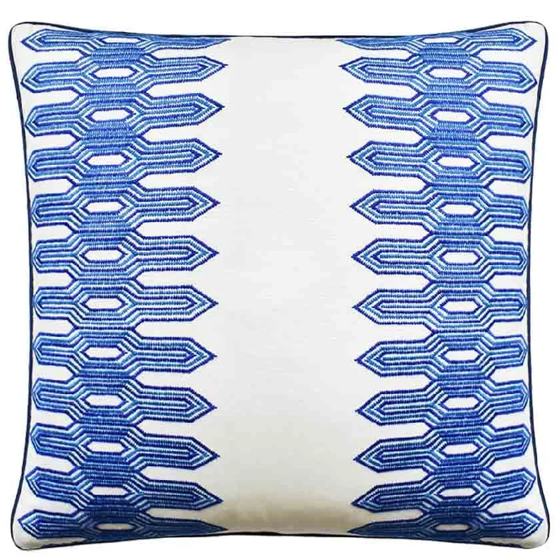 Down Alternative Pillows for Ethical ChoicesNola Stripe Embroidery Navy Decorative Pillow Ryan Studio