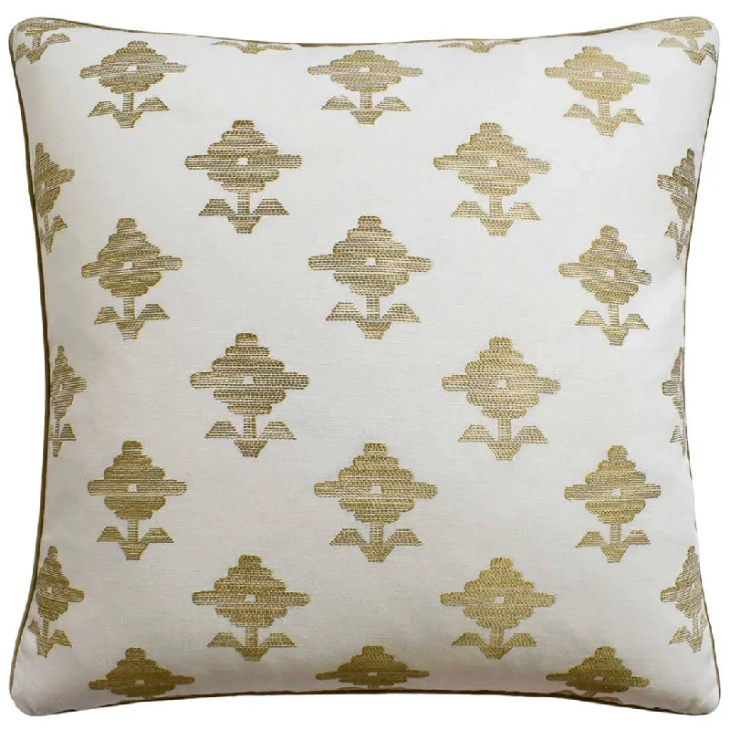 Down Alternative Pillows for Ethical ChoicesRubia Embroidery Ivory Decorative Pillow Ryan Studio