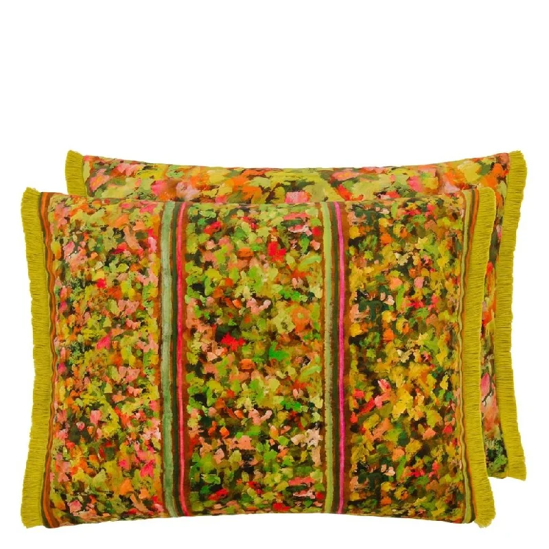 Firm Pillows for Side SleepersSanzai Persimmon Velvet Throw Pillow by Designers Guild