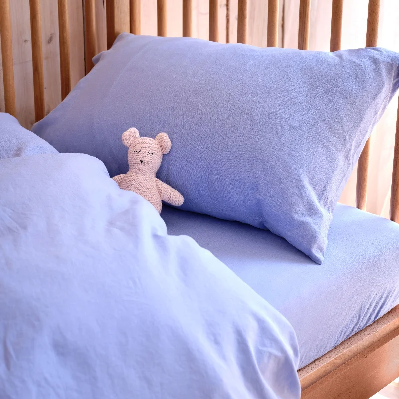 Jersey - Knit Sheets for a Comfortable and Casual BedCeleste Blue Kids Linen Blend Fitted Sheet