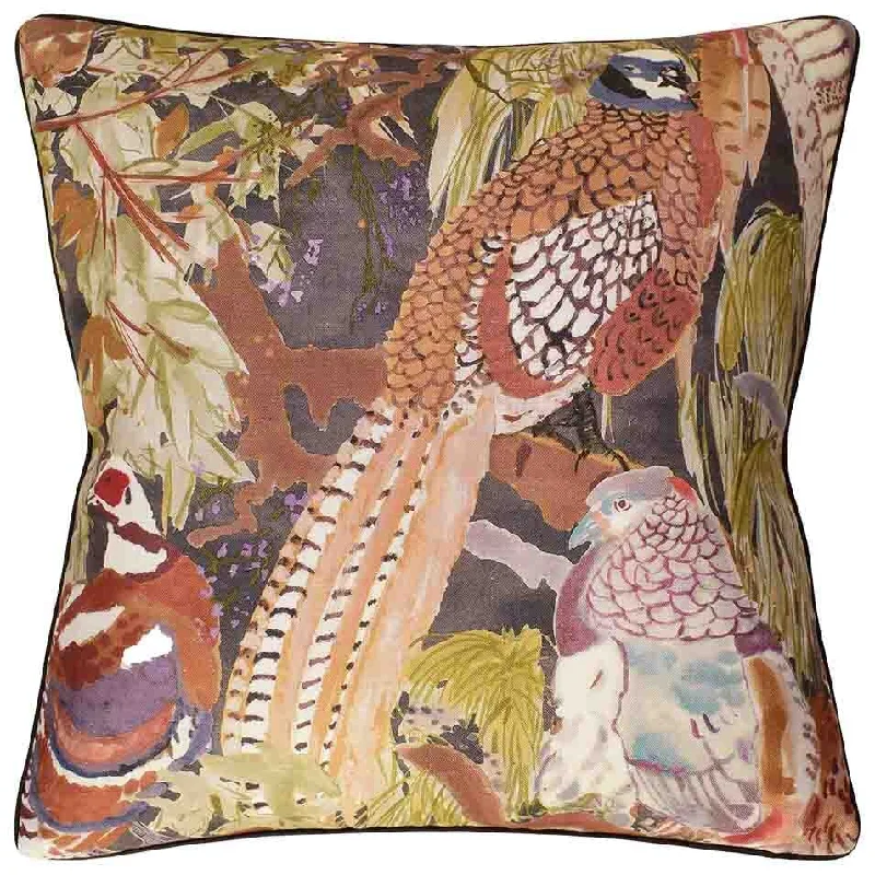 Round Pillows for Boho-Style InteriorsGame Birds Charcoal Decorative Pillow Ryan Studio