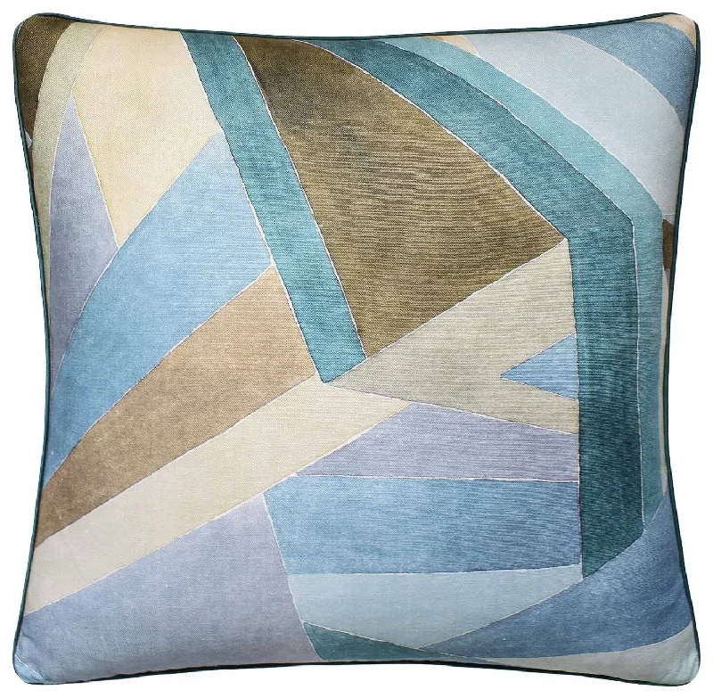 Cooling Pillows for Hot SleepersRoulade Print Aqua and Dune Decorative Pillow Ryan Studio