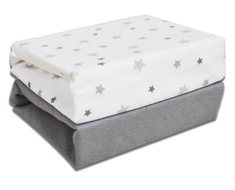 Twin - Size Sheet Sets with a Pillow ProtectorMagical stars grey cotbed fitted sheets