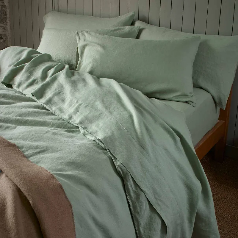 Flat Sheets with a High - Quality Finish for a Luxurious LookSage Green 100% Linen Flat Sheet