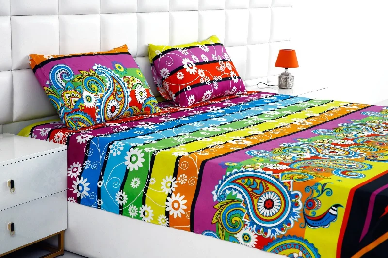 Wrinkle - Free Polyester Sheets for a Low - Maintenance Bed2Pcs Single Bed Sheet-Multi Flowers