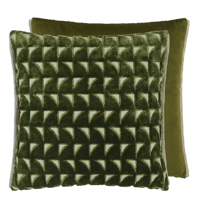 Round Pillows for Boho-Style InteriorsMarquise Fern Velvet Throw Pillow by Designers Guild