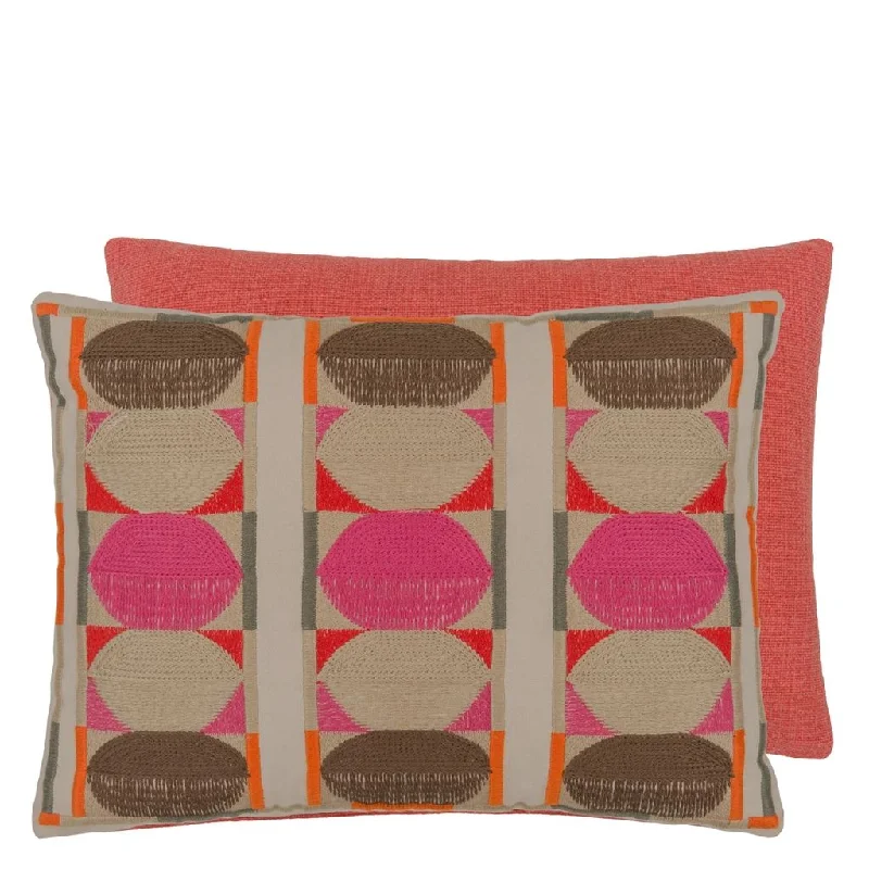 Round Pillows for Boho-Style InteriorsKushime Fuchsia Cotton Throw Pillow by Designers Guild