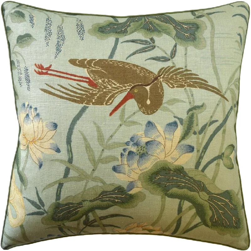 Down Alternative Pillows for Ethical ChoicesLotus Garden Aqua Pillow