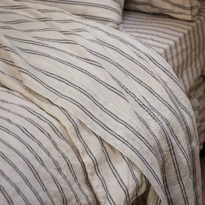 Organic Flannel Sheets for a Natural and Warm SleepIvory Kemptown Stripe Linen Blend Flat Sheet