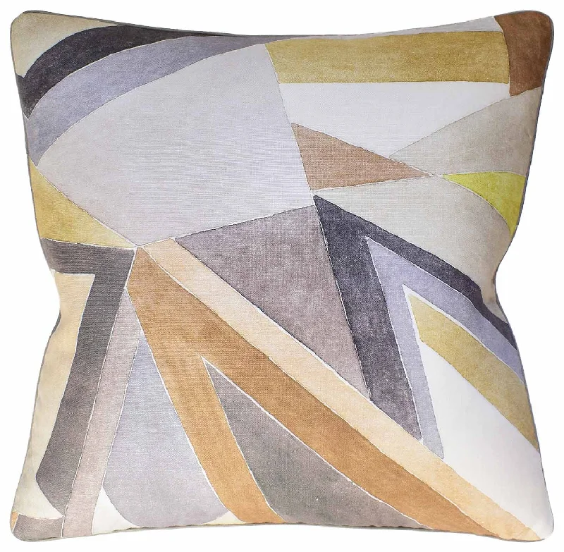 Soft and Fluffy Pillows for Bedroom ComfortRoulade Print Citron and Stone Decorative Pillow Ryan Studio