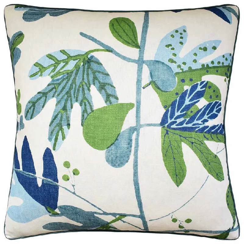 Silk Pillows for Smooth Skin and HairMatisse Leaf Green and Blue Decorative Pillow Ryan Studio