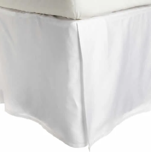 Bed skirts for beds with a leather - upholstered frameBed Skirt White Egyptian Cotton Split Corner 1000TC