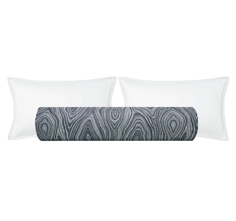 Bolsters for Massage Tables to Assist in Body PositioningTHE BOLSTER :: AGATE LINEN PRINT // PRUSSIAN BLUE