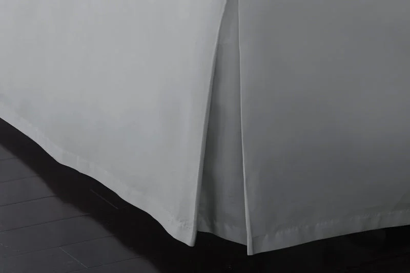 Bed skirts for beds with a fabric - covered frame9 Inch Drop Bed Skirt Silver Solid Egyptian Cotton 1000TC