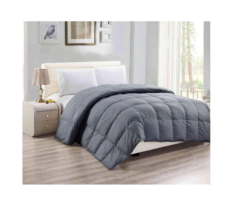 Full - size comforters suitable for full - sized beds in guest rooms or small bedroomsAll American Collection Microfiber Soft Quilted Cozy Down Feather Comforter King/Queen Size Ultra-Soft White/Grey/Brown Duvet Cover