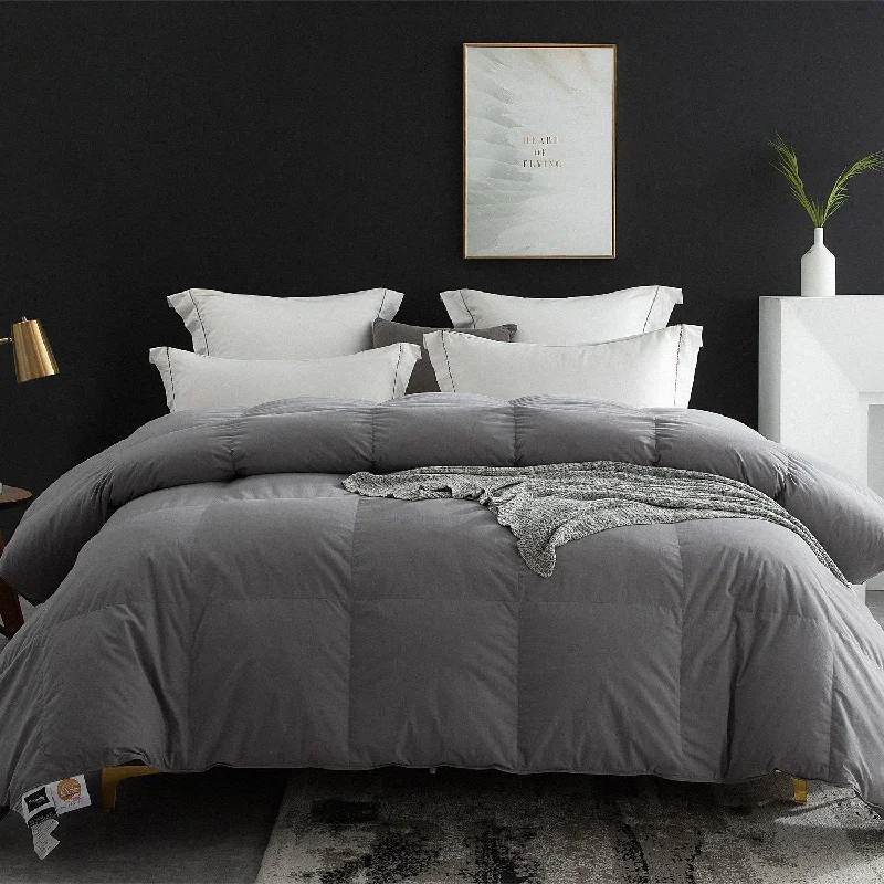 Wool - filled comforters with natural moisture - wicking and temperature - regulating featuresGlobon Fusion All Season Down Comforter Grey