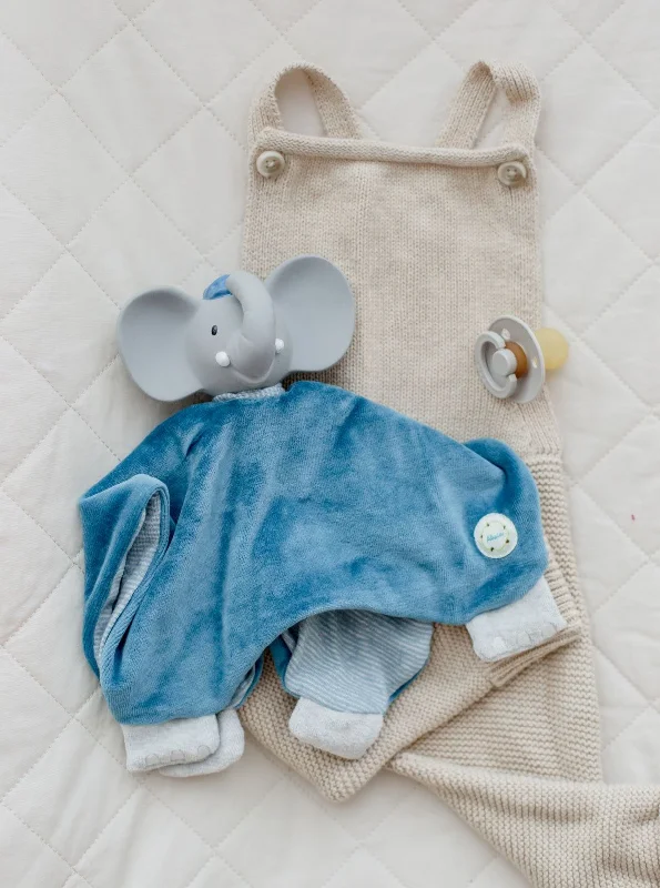 Synthetic - filled comforters like polyester for affordability and hypoallergenic propertiesAlvin Elephant Snuggly Teether & Comforter