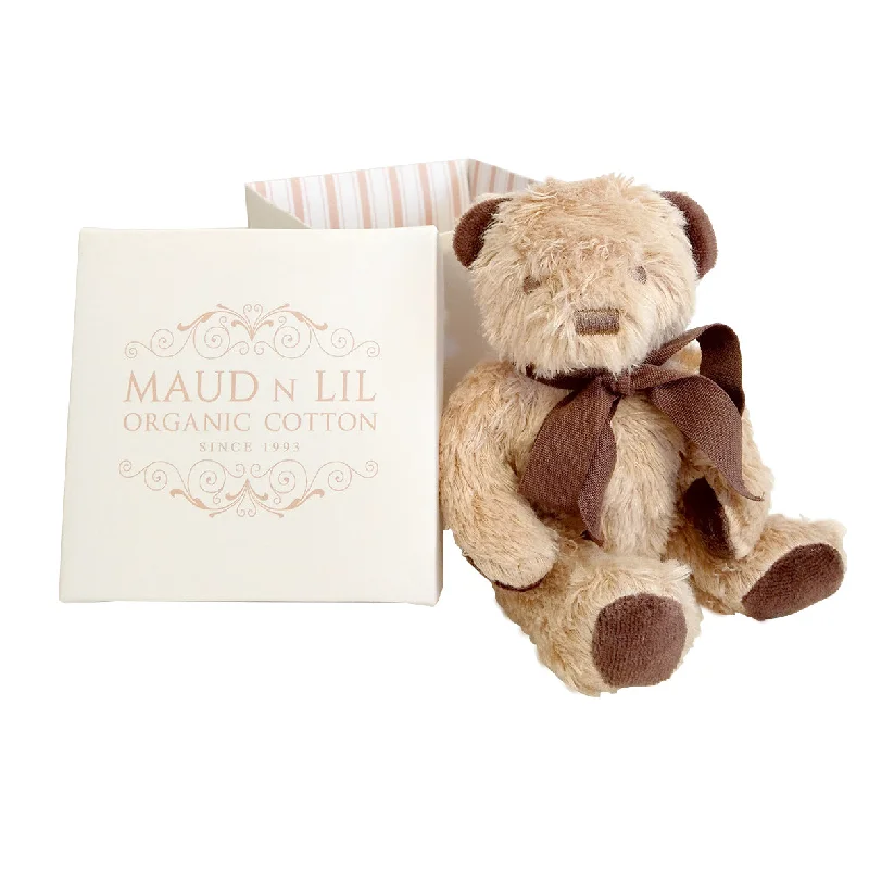 Cotton - filled comforters for a breathable and natural sleep experienceMini Organic Teddy Bear Soft Toy - Gift Boxed - Brown