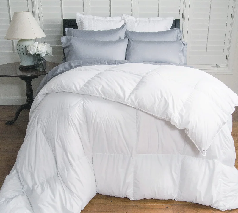 Queen - size comforters for standard queen - sized mattressesGerman Batiste Baffled Box Medium Weight White Hungarian Goose Down Comforter (Level 3)